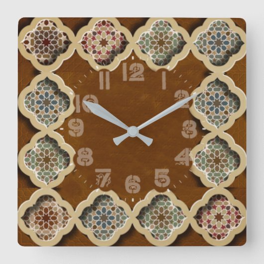 Kalligrafie Quadratische Wanduhr (Vorderseite)