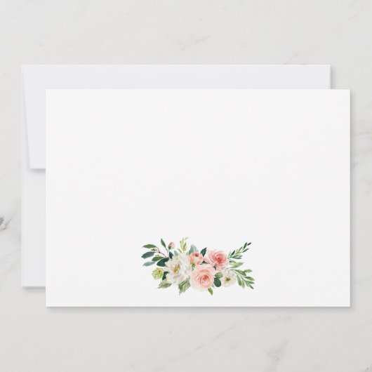 Kalligrafie Rette das neue Datum Rosa Blumenkarte Save The Date (Rückseite)