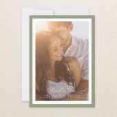 Kalligrafie & Sage Green Gerahmt Classic Foto Save The Date