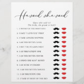 Kalligrafie, sagte er, sie sagte, Brautparty Game (Vorderseite)