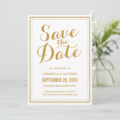 Kalligrafie Save-the-Date-Ankündigung Save The Date (Stehend Vorderseite)