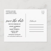 Kalligrafie Save the Date Dusty Blue Pink Postkarte (Rückseite)