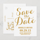 Kalligrafie Save the Date Postkarte (Vorne/Hinten)