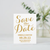 Kalligrafie Save the Date Postkarte (Stehend Vorderseite)