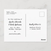 Kalligrafie Save the Date Postkarte (Rückseite)