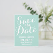 Kalligrafie Save the Date Postkarte (Stehend Vorderseite)