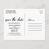 Kalligrafie Save the Date Verlobung 3 Foto Postkarte (Rückseite)