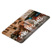 Kalligrafie Save the Date Wedding Foto Magnet (Linke Seite)