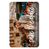 Kalligrafie Save the Date Wedding Foto Magnet (Vertikal)