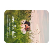 Kalligrafie Save the Date Wedding Foto Magnet (Horizontal)