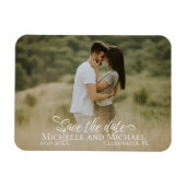 Kalligrafie Save the Date Wedding Foto Modern Magnet (Horizontal)