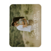 Kalligrafie Save the Date Wedding Foto Modern Magnet (Vertikal)