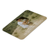 Kalligrafie Save the Date Wedding Foto Modern Magnet (Linke Seite)