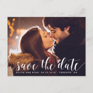Kalligrafie Schrift Foto Save the Date Postkarte
