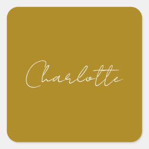 Kalligrafie-Schrift Gold Farbe Benutzerdefinierter Quadratischer Aufkleber