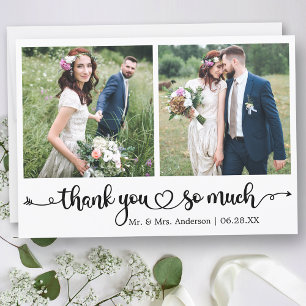 Kalligrafie Schrift Herz 2 Foto Hochzeit Dankeskarte
