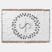 Kalligrafie-Schrift-Kranz-Monogramm-Gewebe Decke (Vorderseite)
