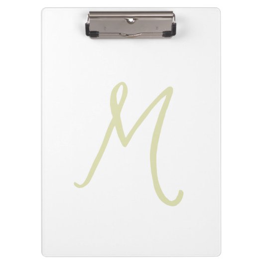 Kalligrafie-Schrift-Monogramm-Initial modern Klemmbrett (Vorderseite)