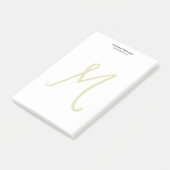 Kalligrafie-Schrift-Monogramm-Initial Modern Post-it Klebezettel (angewinkelt)