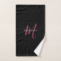 Kalligrafie-Schrift-Monogramm-Name Schwarz und Ros