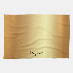 Kalligrafie-Schriftname Stylisch Schwarz und Gold Geschirrtuch