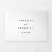 Kalligrafie, Schwarz und Weiß, Dreifache Hochzeit Dreifach Gefaltete Einladung (Cover)