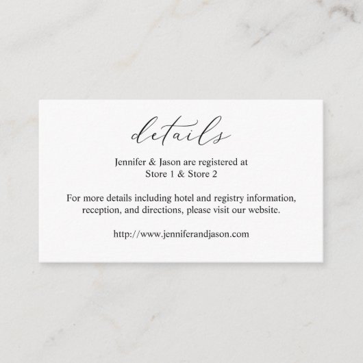 Kalligrafie Schwarz/Weiß Details SM Begleitkarte (Vorderseite)