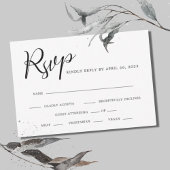 Kalligrafie Schwarz-Weiß-Einfache Hochzeit RSVP Karte