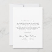 Kalligrafie Schwarz-Weiß-Hochzeit Danke-Karte Dankeskarte (Rückseite)