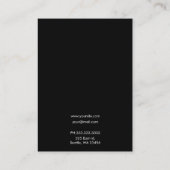 Kalligrafie Schwarz-weiß Ihr Logo-Ohrensichtgerät Visitenkarte (Rückseite)