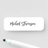 Kalligrafie Schwarz-weiß Personalisiert Schlicht m Namensschild (Beispiel)