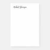 Kalligrafie Schwarz-weiß Personalisiert Schlicht m Post-it Klebezettel (Vorderseite)