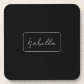 Kalligrafie Schwarz-weiß Schlicht kreativ Moderner Getränkeuntersetzer (Vorderseite)