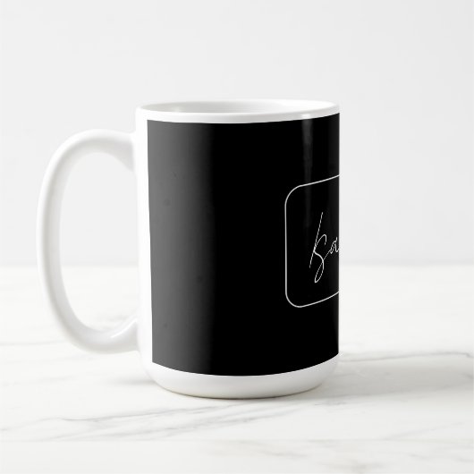 Kalligrafie Schwarz-weiß Schlicht kreativ Moderner Kaffeetasse (Links)