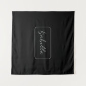 Kalligrafie Schwarz-weiß Schlicht kreativ Moderner Wandteppich (Vorderseite (Horizontal))