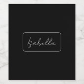 Kalligrafie Schwarz-weiß Schlicht kreativ Moderner Weinetikett (Einzelnes Label)