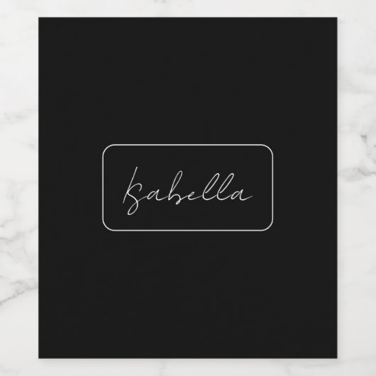 Kalligrafie Schwarz-weiß Schlicht kreativ Moderner Weinetikett (Einzelnes Label)