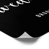 Kalligrafie Schwarze Hochzeitssymbole Poster (Ecke)