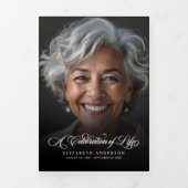 Kalligrafie Script 2-Foto Feier des Lebens Dreifach-gefaltete Programmkarte (Cover)