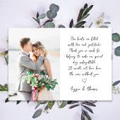 Kalligrafie Script 2 Foto Wedding Dankeskarte