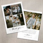 Kalligrafie Script 4 Foto Wedding Dankeskarte