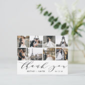 Kalligrafie Script 8 Foto Vielen Dank Postcard Postkarte (Stehend Vorderseite)