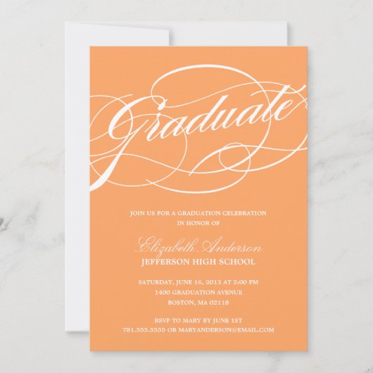 Kalligrafie Script Abschluss Einladung (Vorderseite)