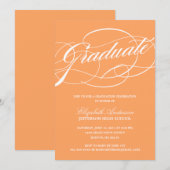 Kalligrafie Script Abschluss Einladung (Vorne/Hinten)