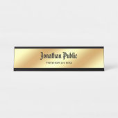 Kalligrafie Script American Text Elegant Gold Schreibtischnamensplakette (Vorderseite )