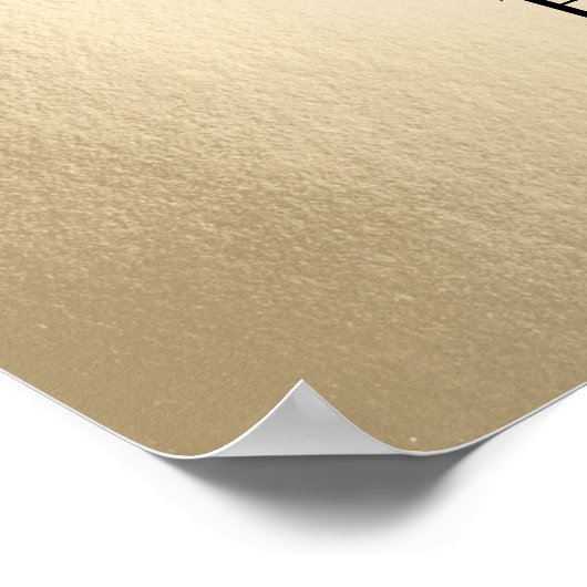 Kalligrafie-Script auf Gold Begrüßungszeichen Poster (Ecke)