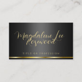 Kalligrafie Script Black Gold Business Card Visitenkarte (Vorderseite)
