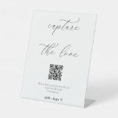 Kalligrafie Script Capture Die Liebe QR-Code Sockelschild (Vorderseite)