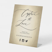 Kalligrafie Script Capture the Liebe Wedding Pedes Sockelschild (Vorderseite)