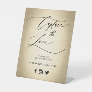 Kalligrafie Script Capture the Liebe Wedding Pedes Sockelschild